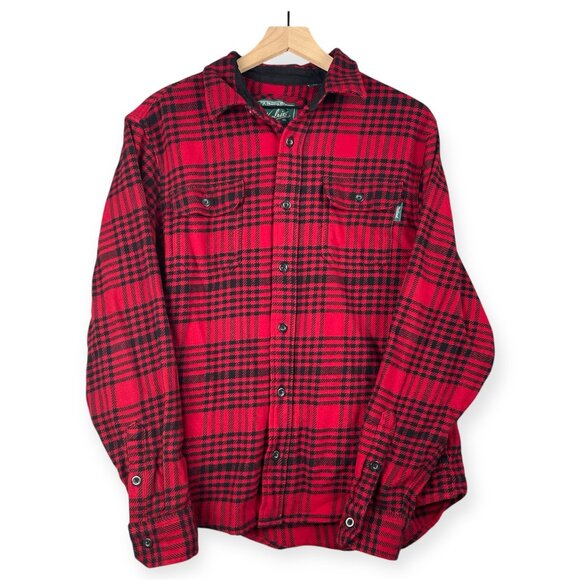 Woolrich Other - Woolrich Flannel Shirt Mens Medium Red Black Plaid Long Sleeve Button Up Cotton